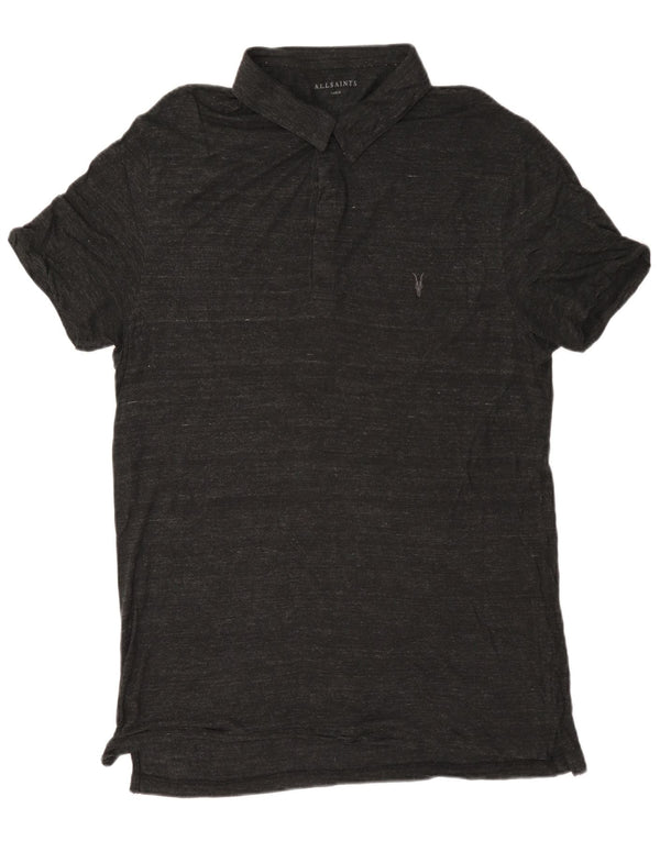 Camisa polo masculina All Saints grande cinza manchada