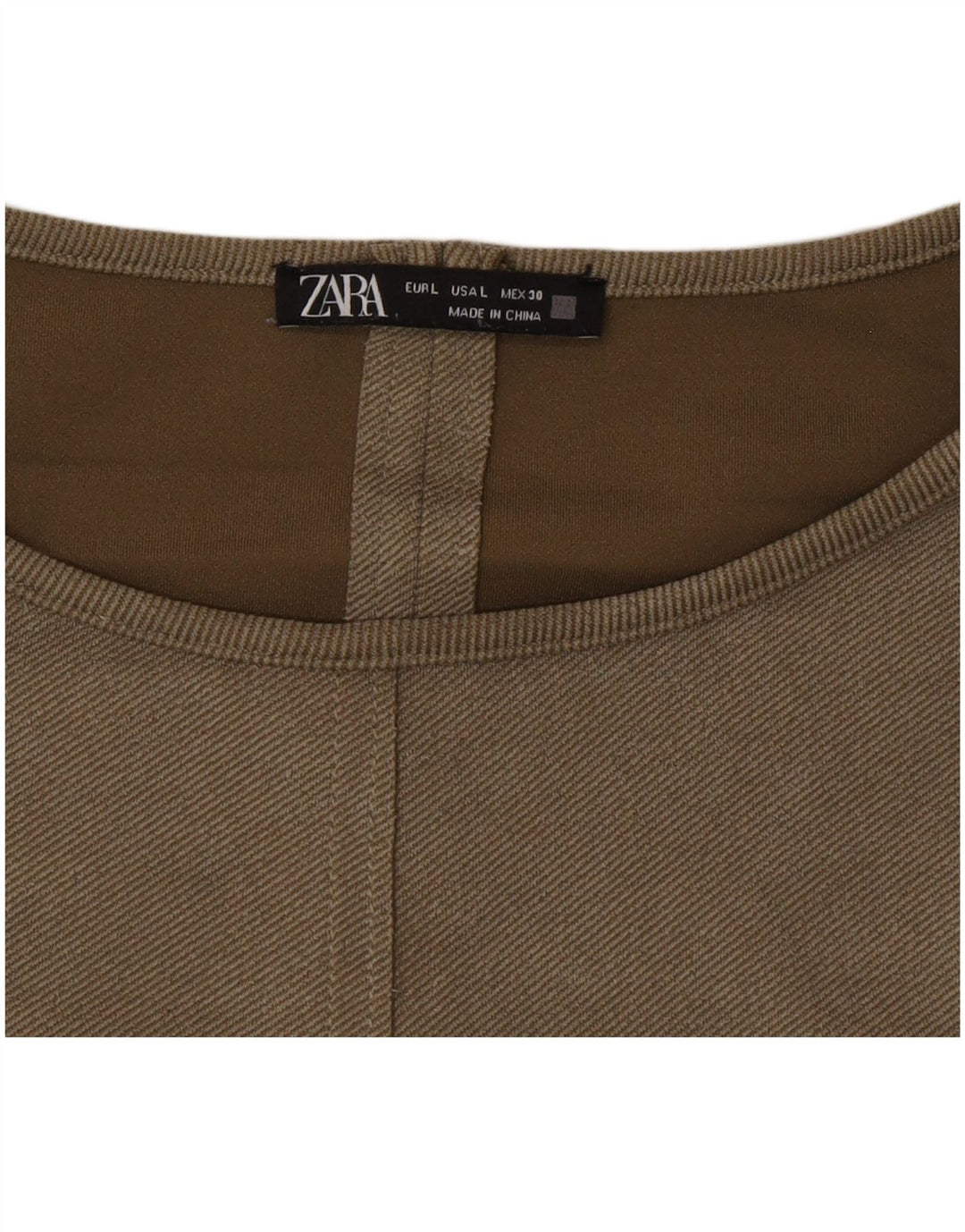 Zara Vestido Shift Feminino Reino Unido 16 Grande Caqui