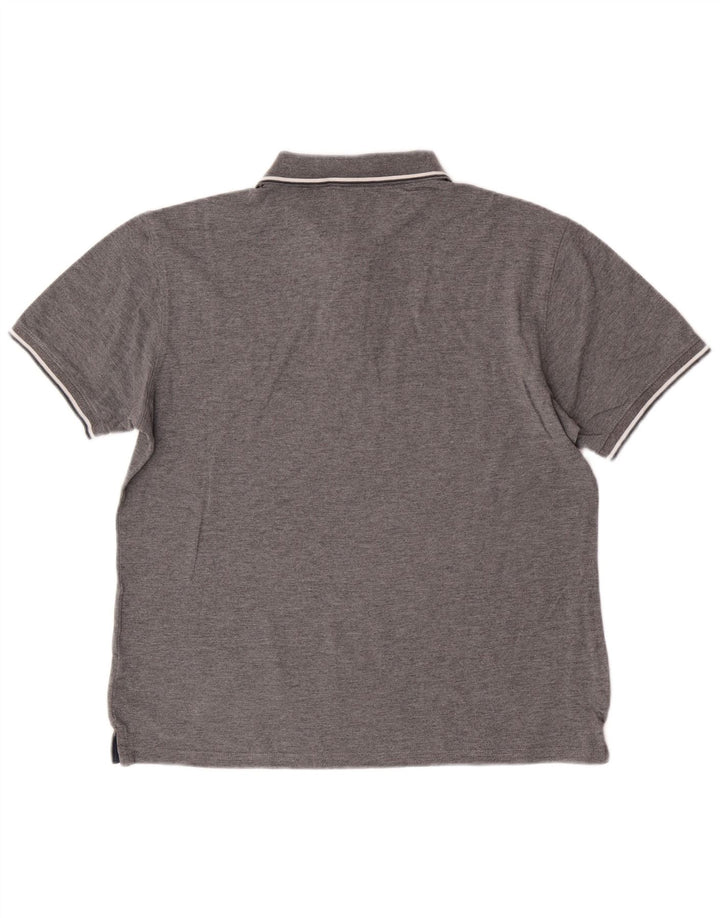 Camisa polo masculina Sergio Tacchini Slim Fit grande algodão cinza