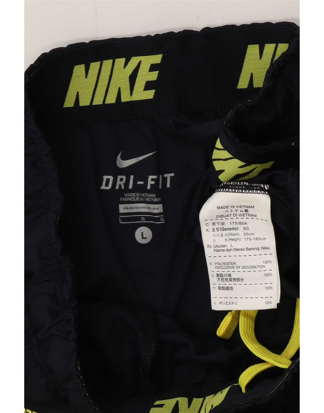 Shorts esportivos masculinos Nike Dri Fit grande poliéster colorblock azul marinho