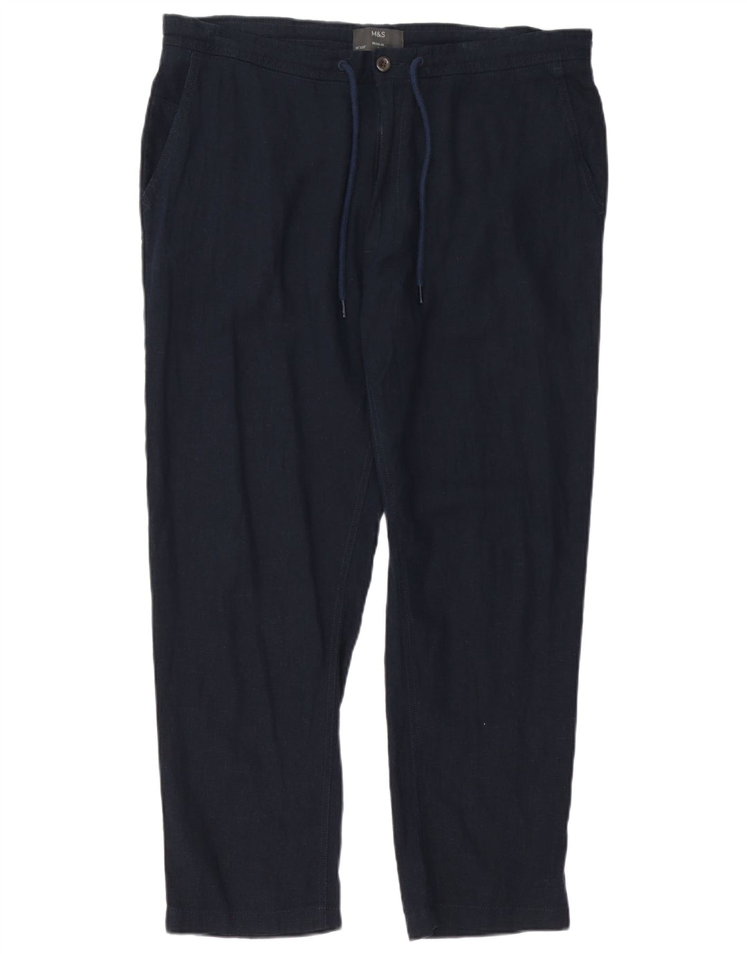 Calça masculina Marks & Spencer reta regular casual W38 L29 azul marinho