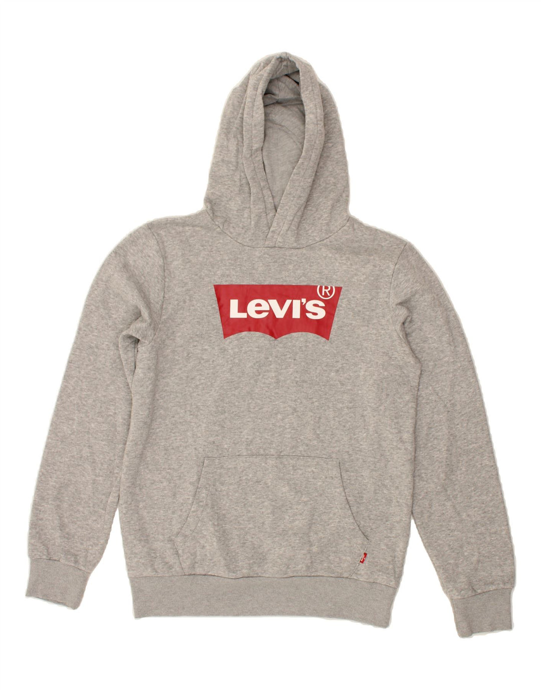 LEVI'S Boys Graphic Hoodie Jumper 15-16 Years Grey Cotton Vintage Levi's and Second-Hand Levi's from Messina Hembry 