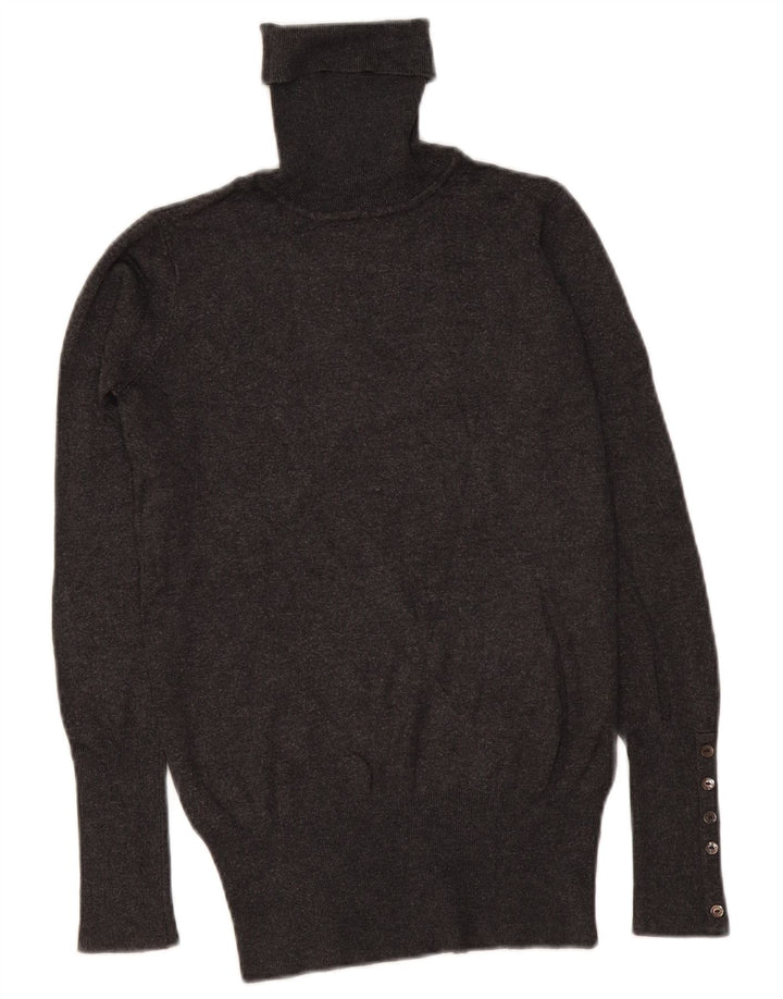 Suéter feminino Zara com gola redonda, Reino Unido 10 pequeno rayon cinza