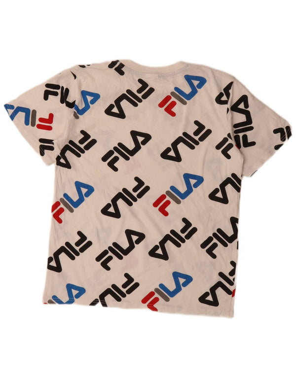 Camiseta Fila Meninos Graphic 15-16 Anos XL Algodão Branco