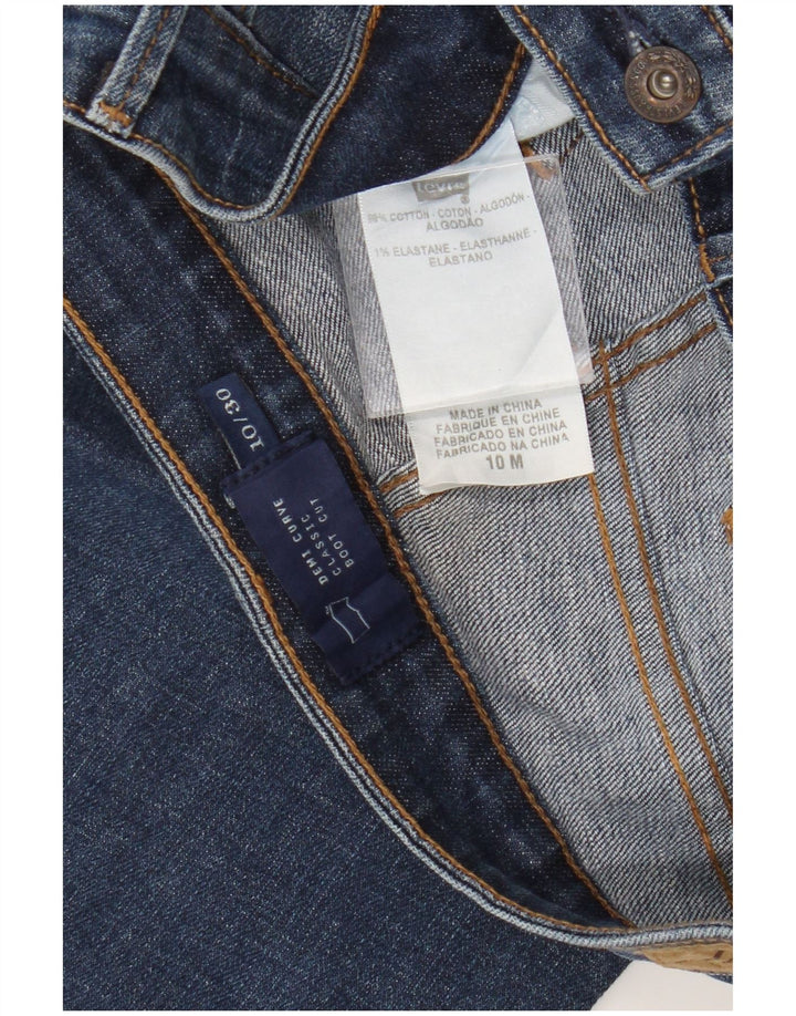 Jeans feminino Levi's Demi Curve Bootcut EUA 10 Grande W30 L30 Azul marinho