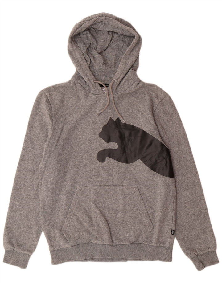 PUMA Mens Graphic Hoodie Jumper Pequeno Algodão Cinza