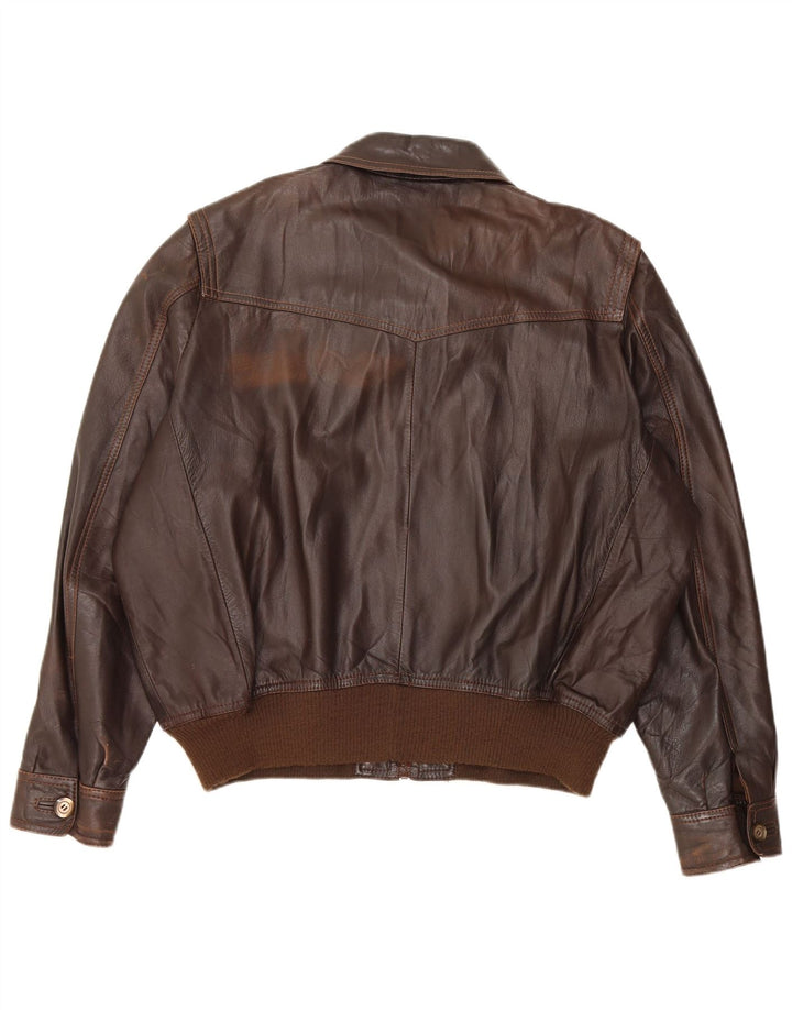 Jaqueta de couro masculina vintage UK 42 XL couro marrom