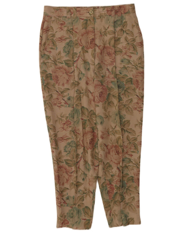 Calça cropped feminina Zerres EU 40 Médio W30 L25 Bege Floral