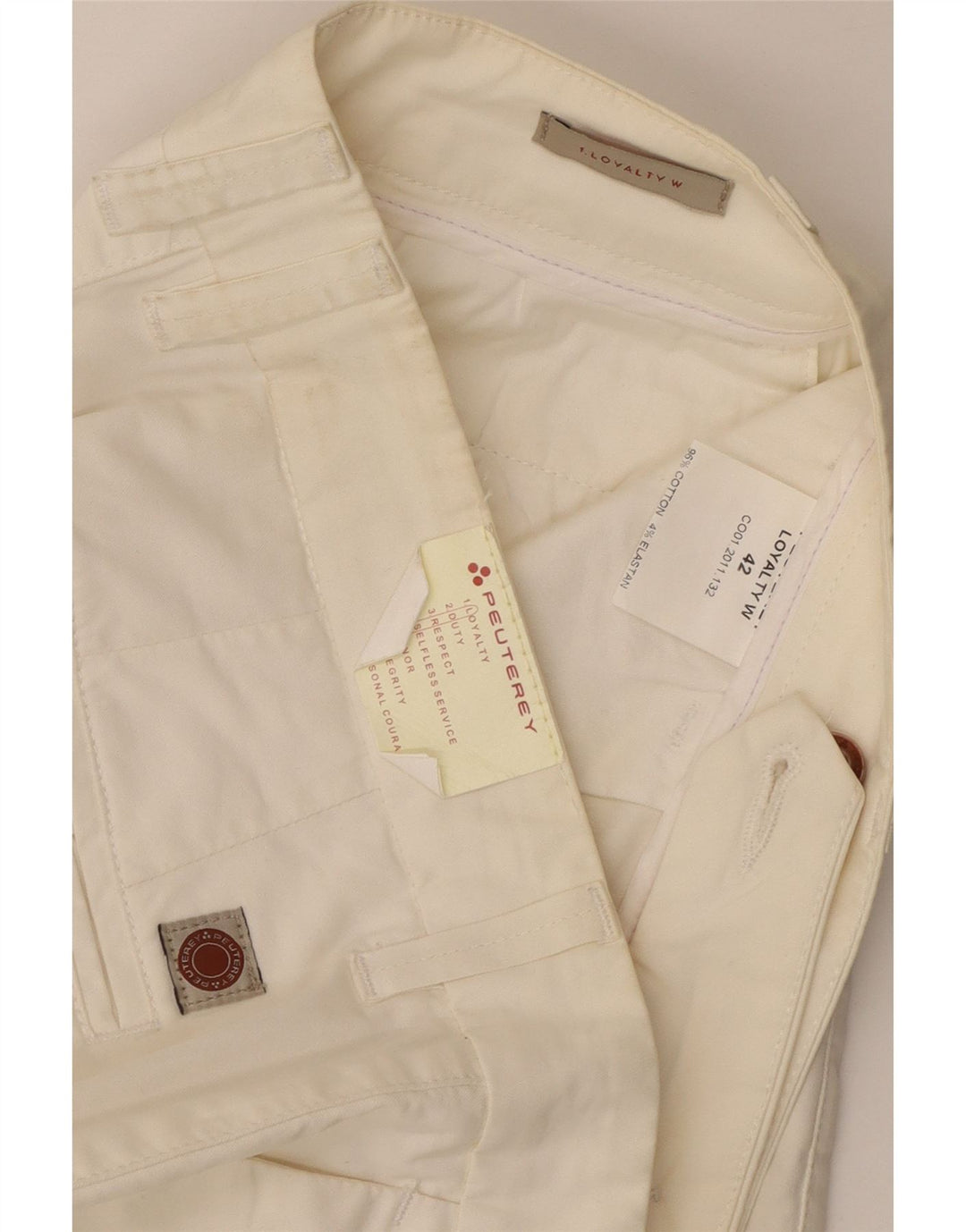 Shorts chino feminino PEUTEREY IT 42 médio W32 algodão branco