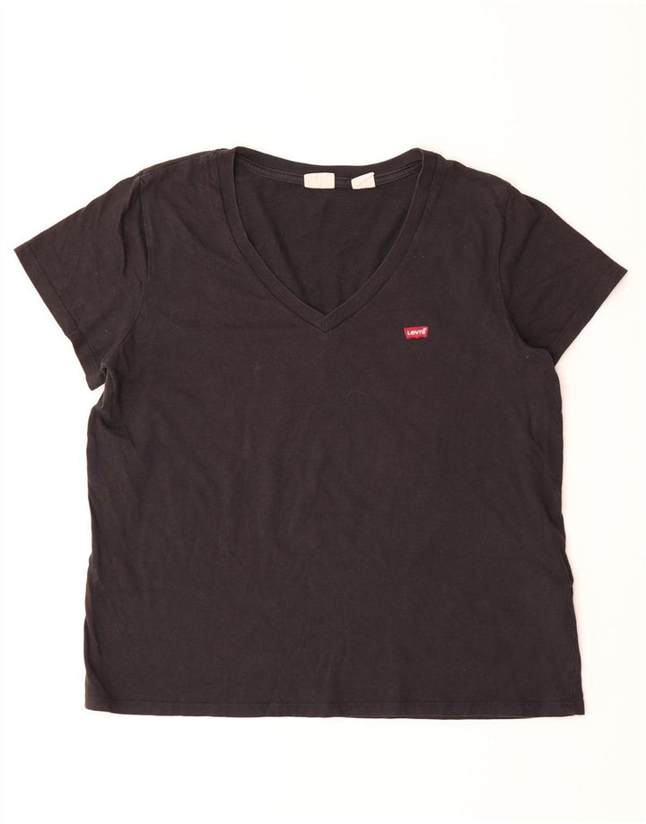 Camiseta feminina LEVI'S UK 16 grande algodão preto
