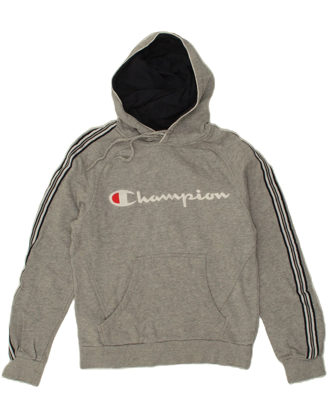 CHAMPION Womens Graphic Hoodie Jumper UK 6 XS Grey Cotton Vintage Champion and Second-Hand Champion from Messina Hembry 