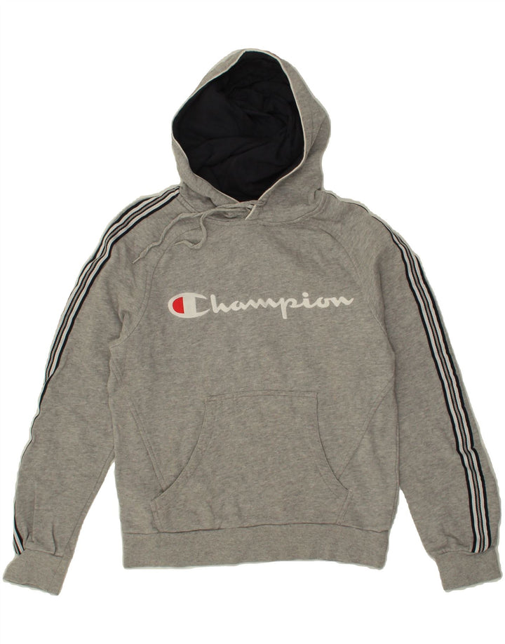 CHAMPION Womens Graphic Hoodie Jumper UK 6 XS Grey Cotton Vintage Champion and Second-Hand Champion from Messina Hembry 
