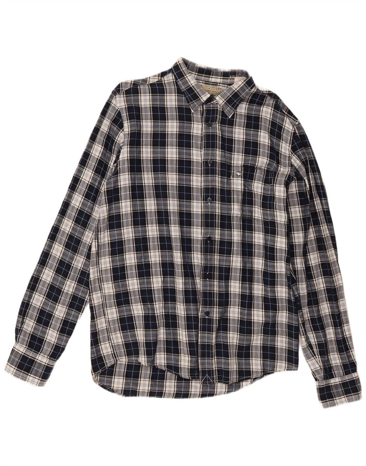 Camisa masculina de flanela Murphy & Nye XL azul marinho xadrez