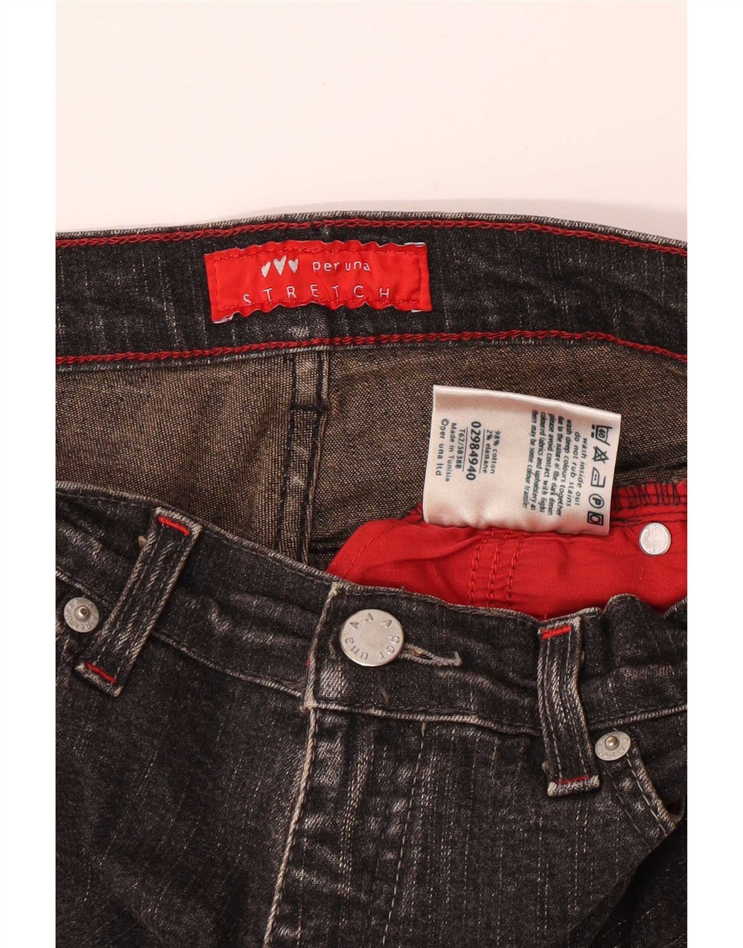 Jeans feminino Marks & Spencer Per Una Bootcut UK 8 pequeno W26 L32 algodão cinza