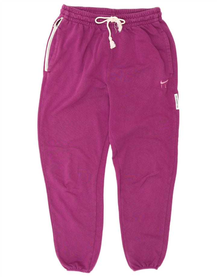 Nike Womens Dri Fit Calças de treino Joggers UK 14 Médio Roxo