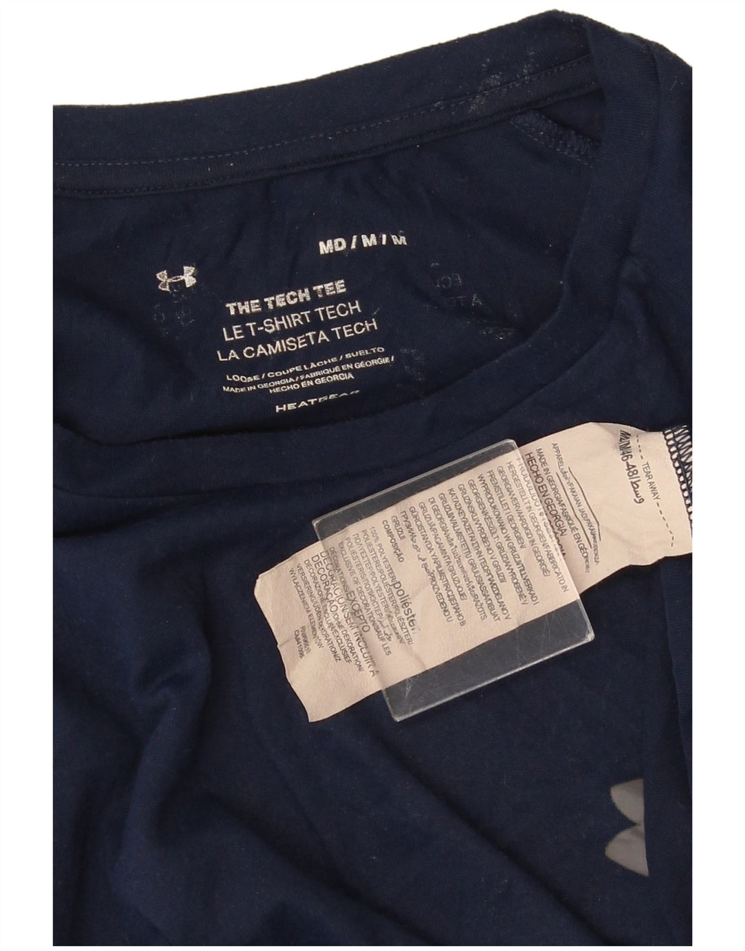 Camiseta masculina UNDER ARMOUR poliéster azul marinho médio