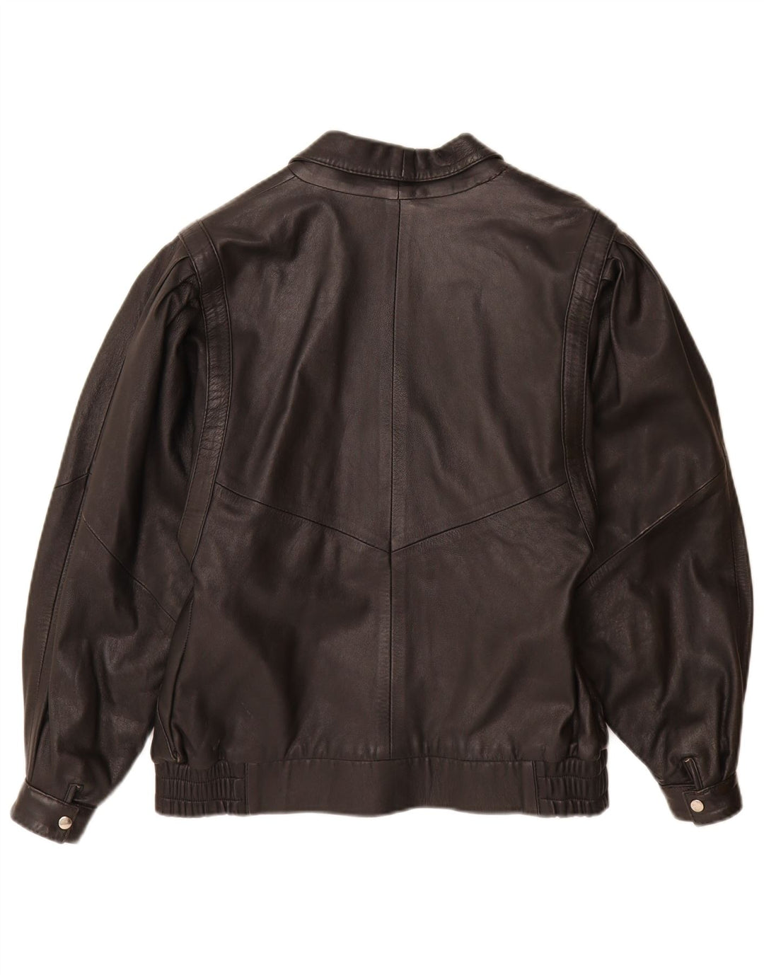 Jaqueta de couro feminina vintage IT 42 médio preto