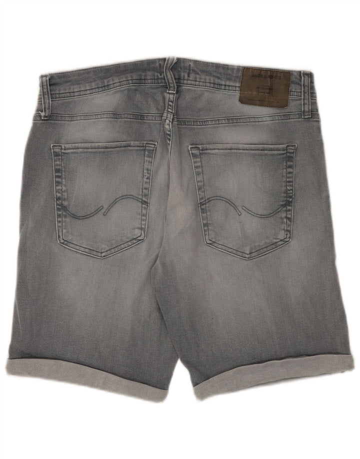 Shorts jeans masculino regular Jack & Jones grande W34 algodão cinza