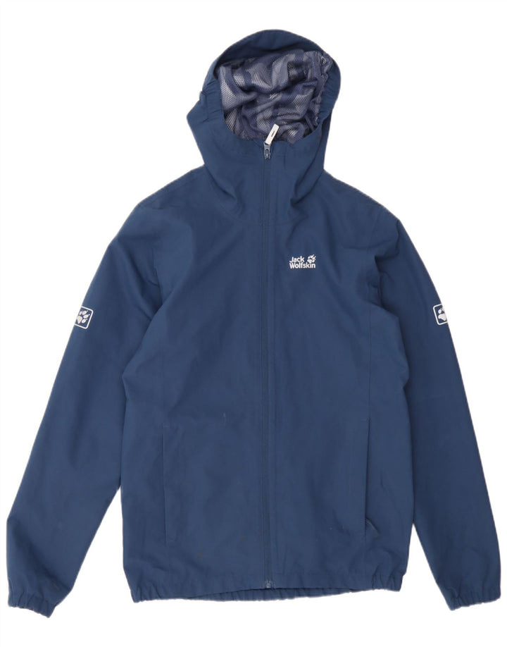 Jaqueta de chuva com capuz para meninos Jack Wolfskin 13-14 anos azul marinho poliéster