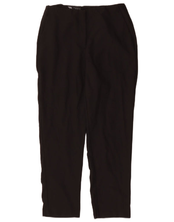 Zara Calça Chino Feminina Cintura Alta Slim Pequena W27 L28 Poliéster Preto