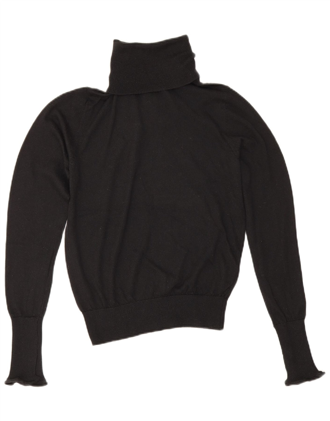 Zara Suéter feminino com gola redonda e gola redonda UK 6 XS preto poliéster