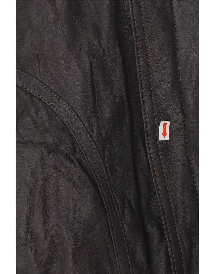 Jaqueta de couro masculina VINTAGE UK 40 grande couro cinza