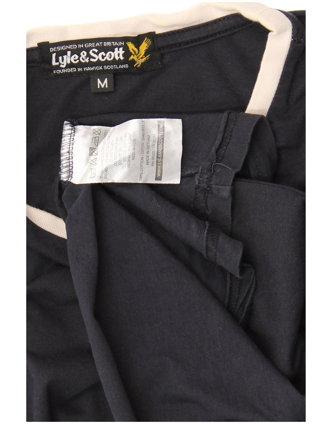 Camiseta masculina LYLE & SCOTT Top médio algodão azul marinho