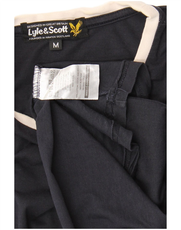 Camiseta masculina LYLE & SCOTT Top médio algodão azul marinho