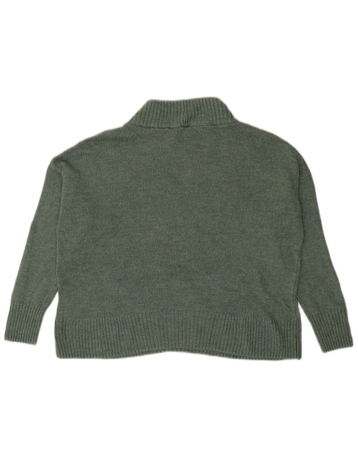 M&Co Suéter feminino oversized com gola de tartaruga Reino Unido 10 pequeno verde