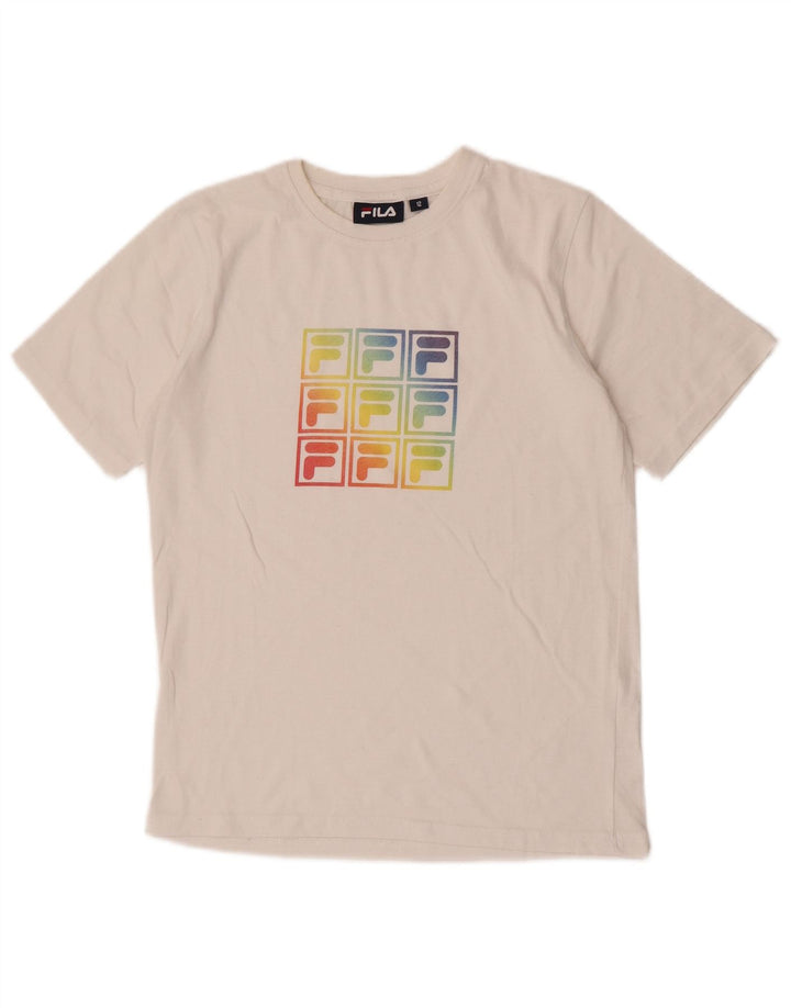 Camiseta feminina Fila Graphic UK 12 médio branco