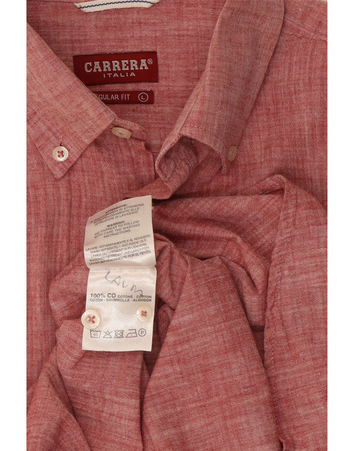 Camisa masculina Carrera manga curta regular fit grande algodão manchado vermelho