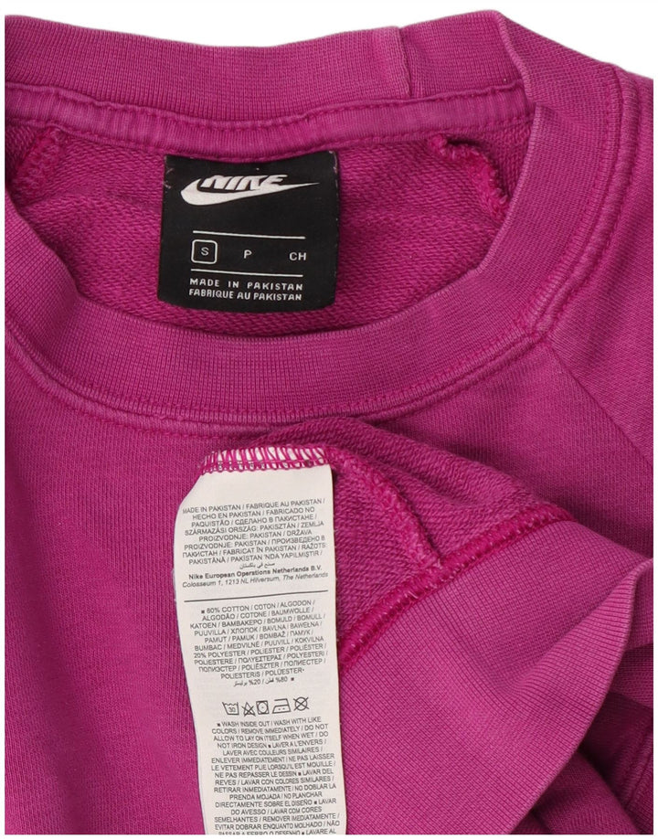Nike feminino oversized moletom jumper reino unido 10 pequeno algodão rosa