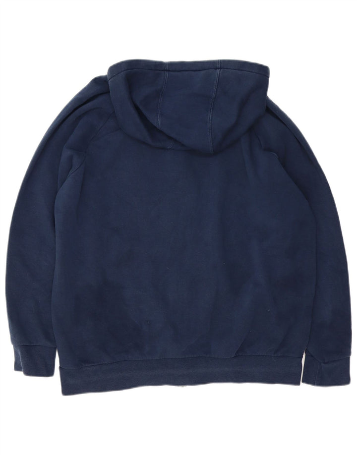 Suéter Reebok masculino com capuz e zíper grande algodão azul marinho