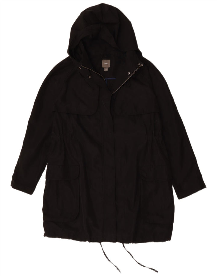 Gap Jaqueta Parka Feminina com Capuz Oversized UK 16 Grande Poliéster Preto