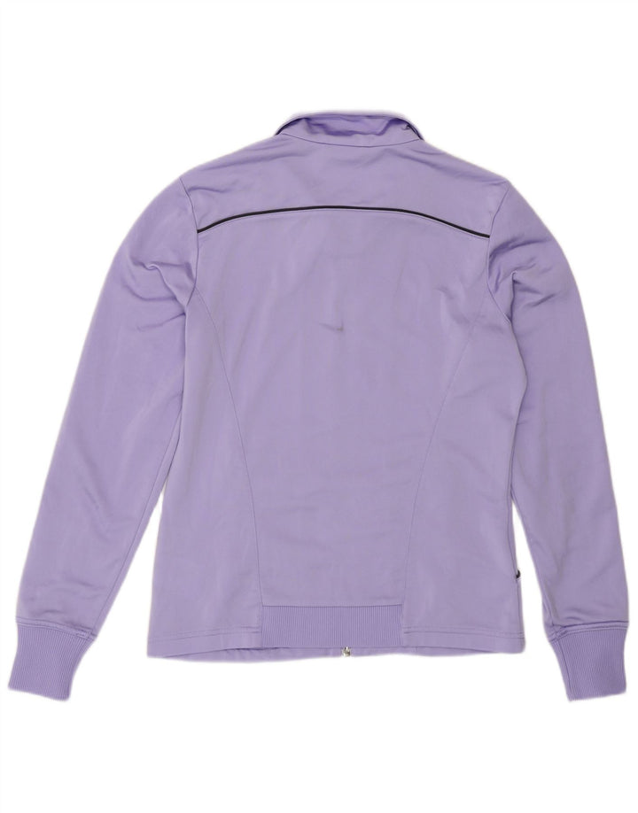 ADIDAS Womens Tracksuit Top Jacket UK 14 Médio Roxo Poliéster