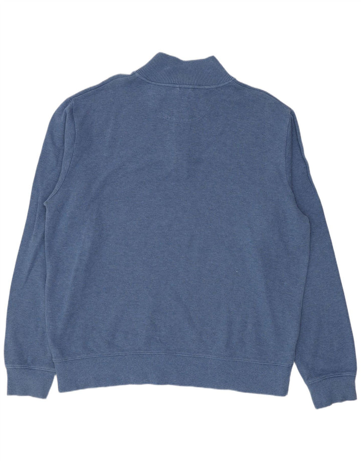 Suéter masculino GANT com zíper e gola 3XL algodão azul