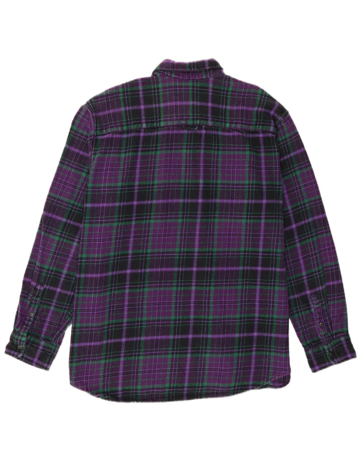 Camisa masculina de flanela Pull & Bear XL de algodão xadrez roxo