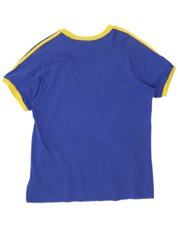 Adidas Mens Graphic T-Shirt Top Grande Azul Algodão Esportivo