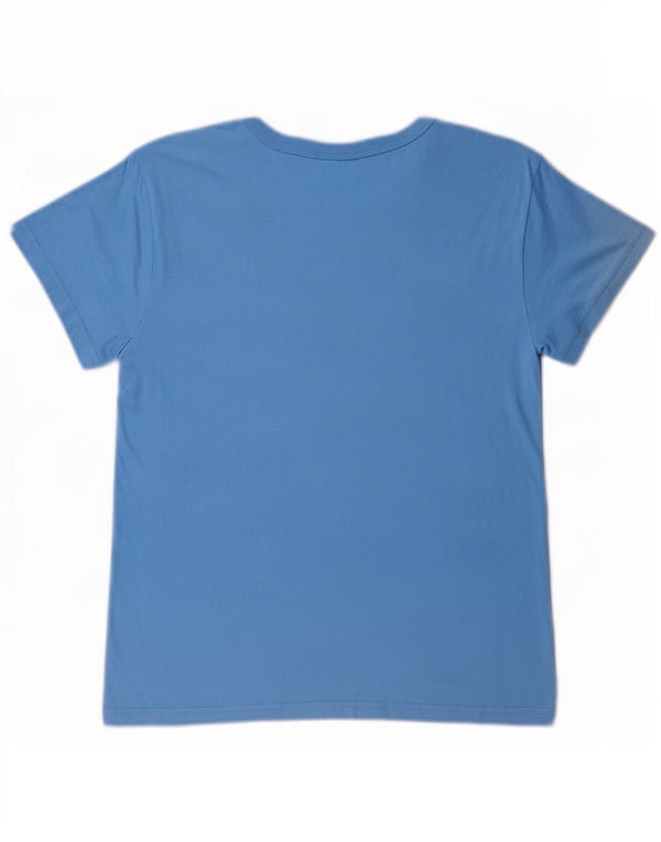 Camiseta feminina estampada Champion UK 10 algodão azul pequeno