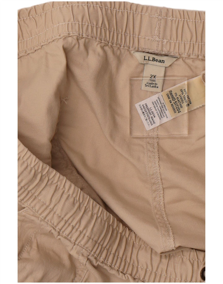 Shorts feminino L.L.BEAN 2XL W44 Bege Tencel