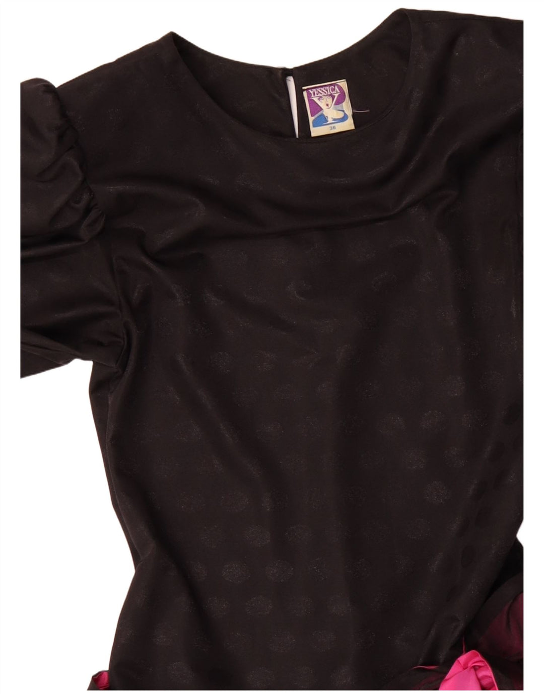 YESSICA Vestido feminino em camadas EU 36 pequeno preto colorblock poliéster