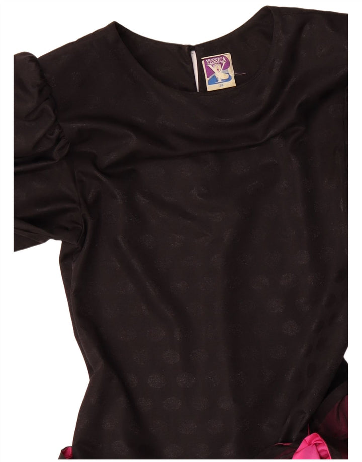 YESSICA Vestido feminino em camadas EU 36 pequeno preto colorblock poliéster