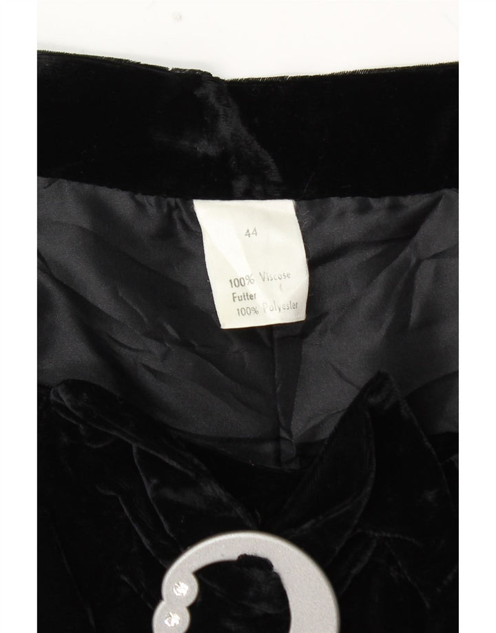 Saia feminina VINTAGE de veludo com cintura alta evasê IT 44 médio W28 preta