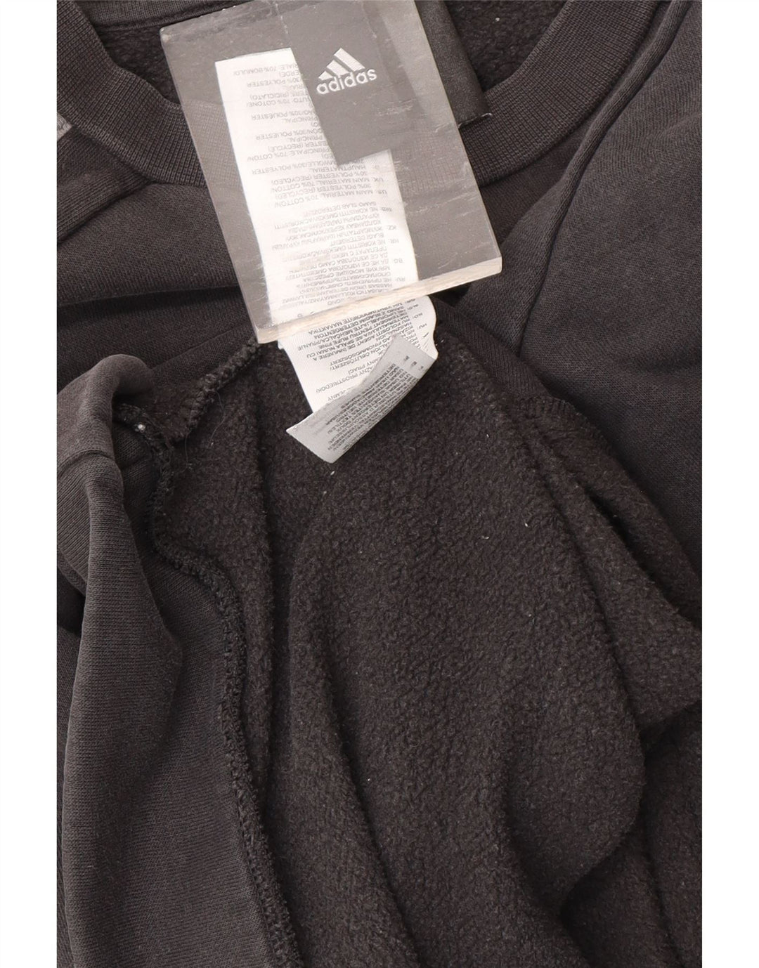 ADIDAS Mens Moletom Jumper Pequeno Algodão Preto