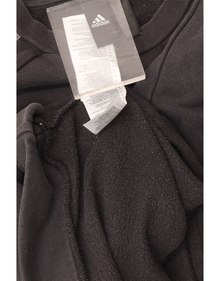 ADIDAS Mens Moletom Jumper Pequeno Algodão Preto