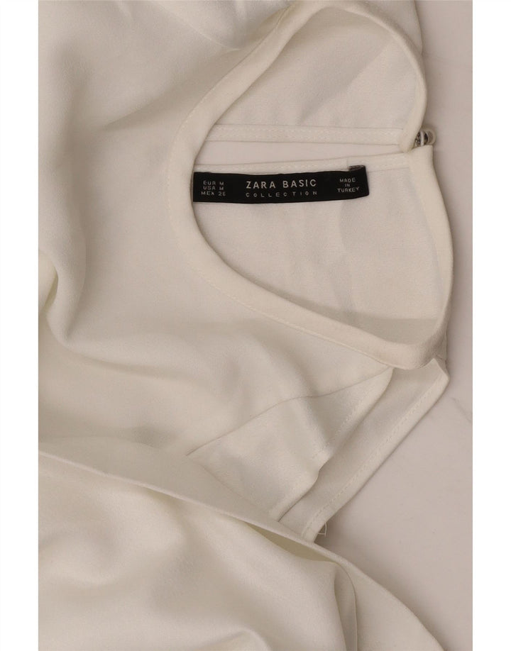 Blusa feminina Zara com ombro de fora, Reino Unido 14 médio branco
