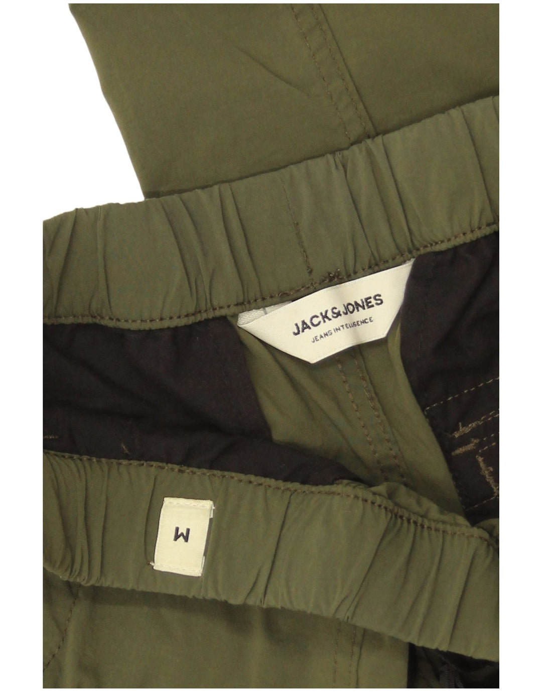 Calça cargo masculina reta Jack & Jones média W30 L27 nylon cáqui