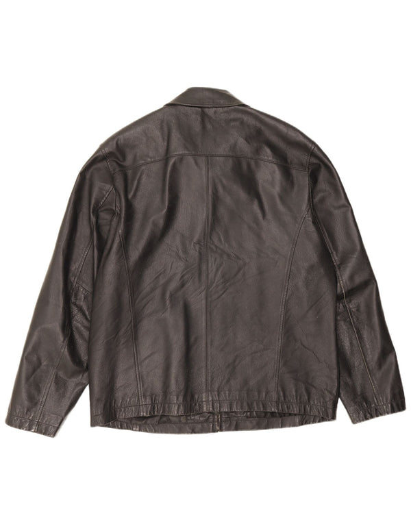 Jaqueta de couro masculina privada IT 52 XL preta