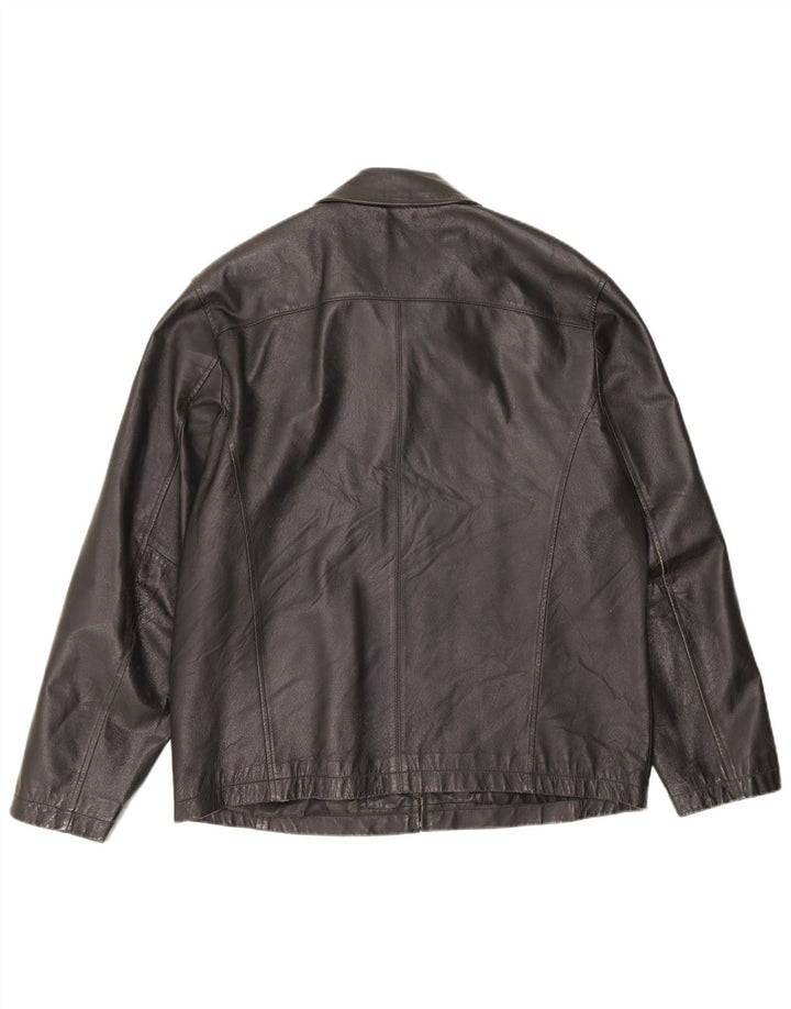 Jaqueta de couro masculina privada IT 52 XL preta