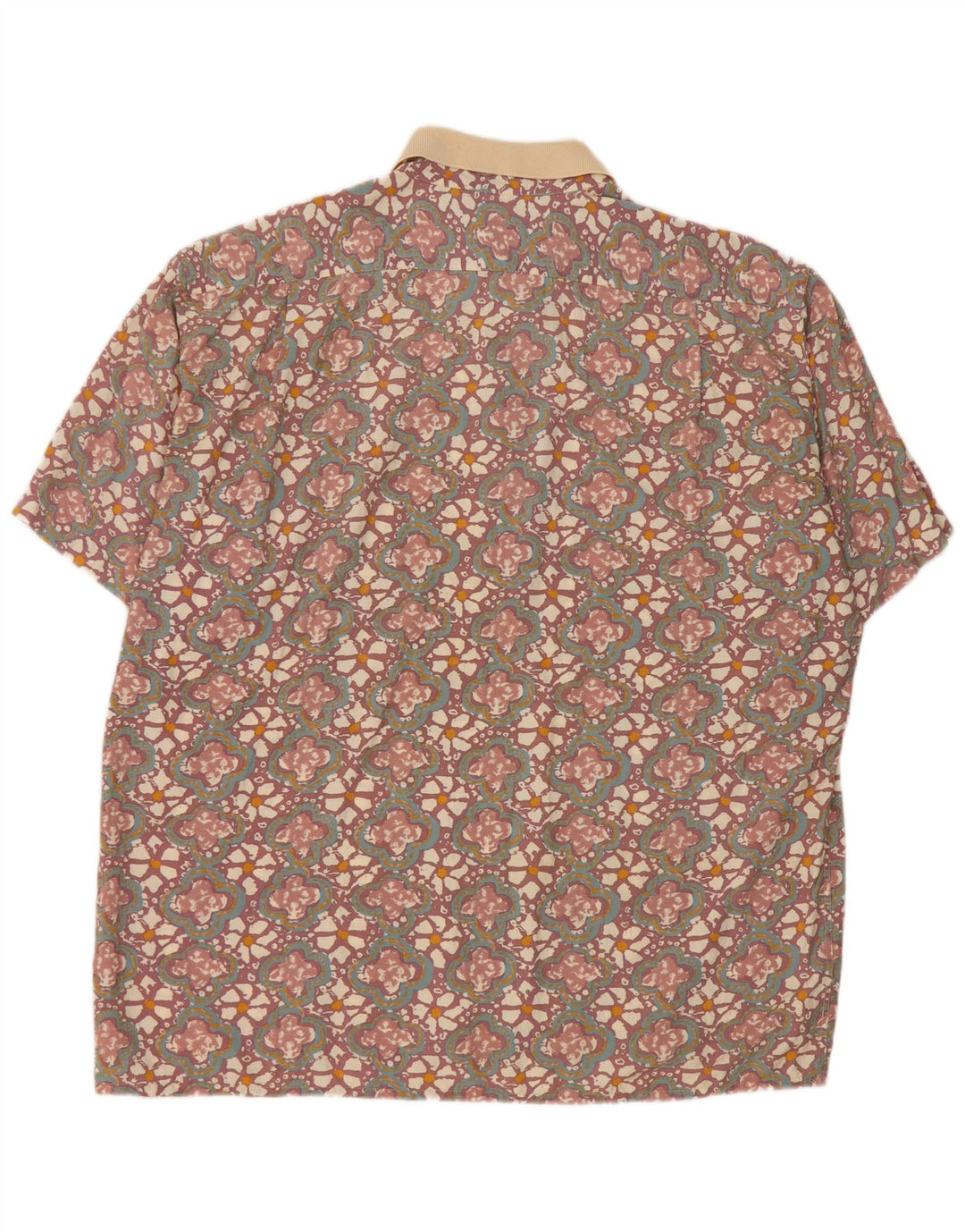 Pulôver masculino vintage de manga curta XL marrom floral viscose